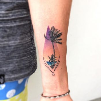 Palm trees in the wind