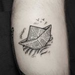 Paper boat tattoo