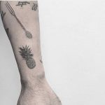 Pineapple and fork tattoos by Lindsay Apirl