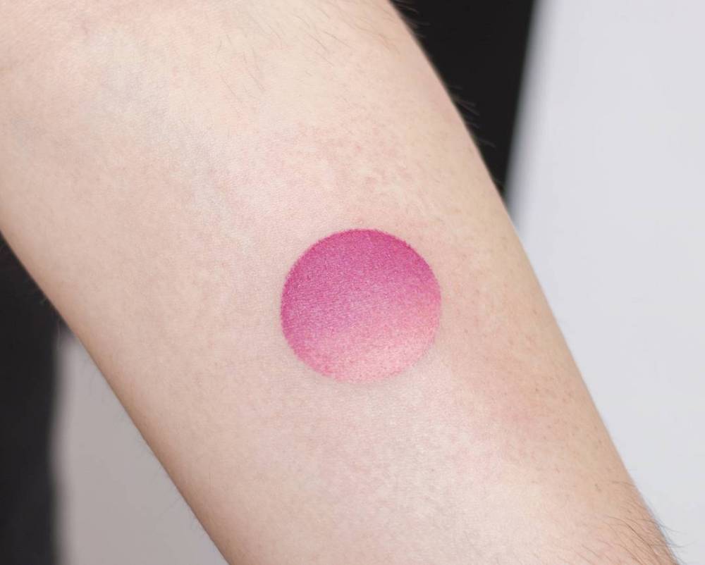 Pink circle tattoo by nano ponto a ponto