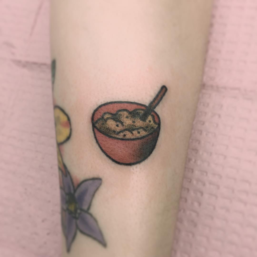 Porridge bowl tattoo by Jen Wong