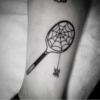 Racket tattoo by Muriel De Mai