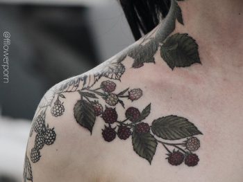 Raspberry bush tattoo