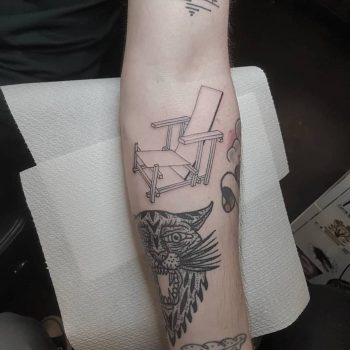 Rietveld chair tattoo done by Thye Houben
