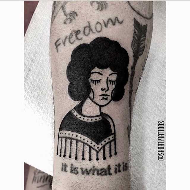Sad woman tattoo by Ana
