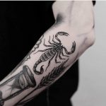 Scorpion tattoo on the forearm by jonas ribeiro