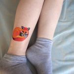 Sleepy fox tattoo by Sasha Unisex