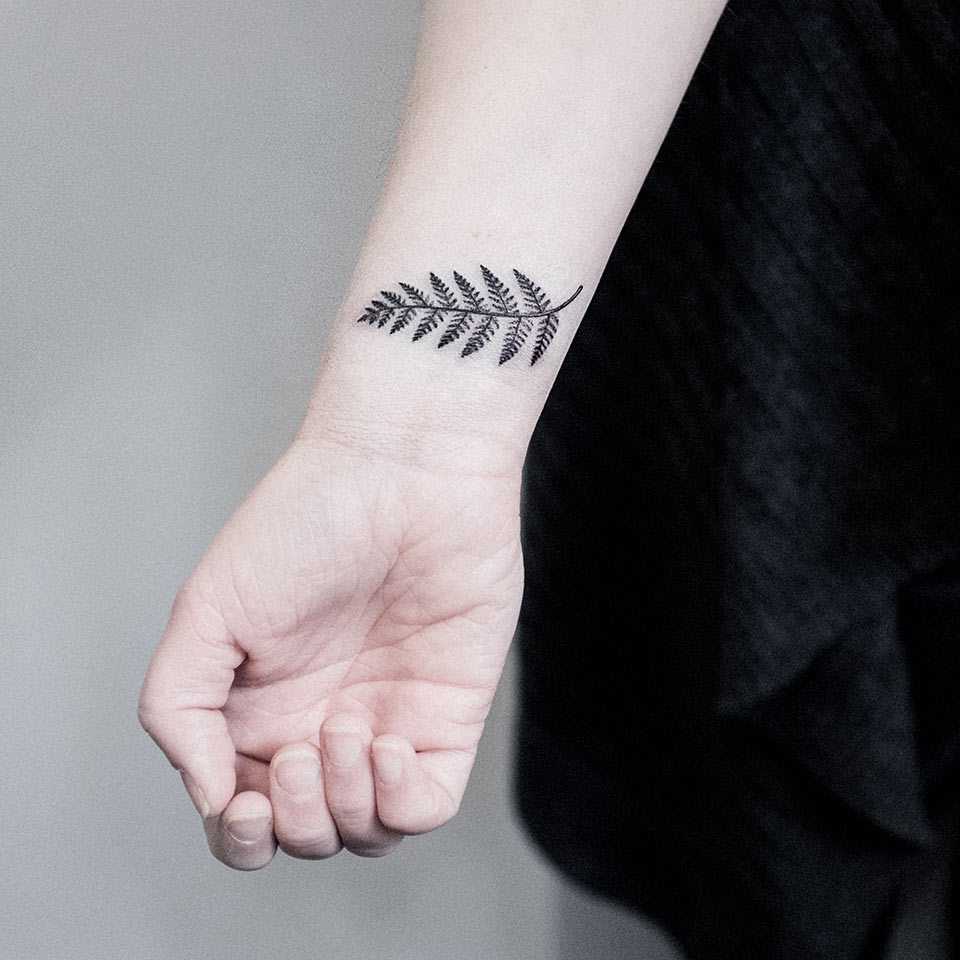 Small Fern Leaf Tattoo On The Wrist Tattoogrid