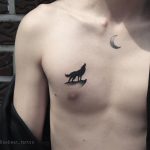 Small howling wolf tattoo