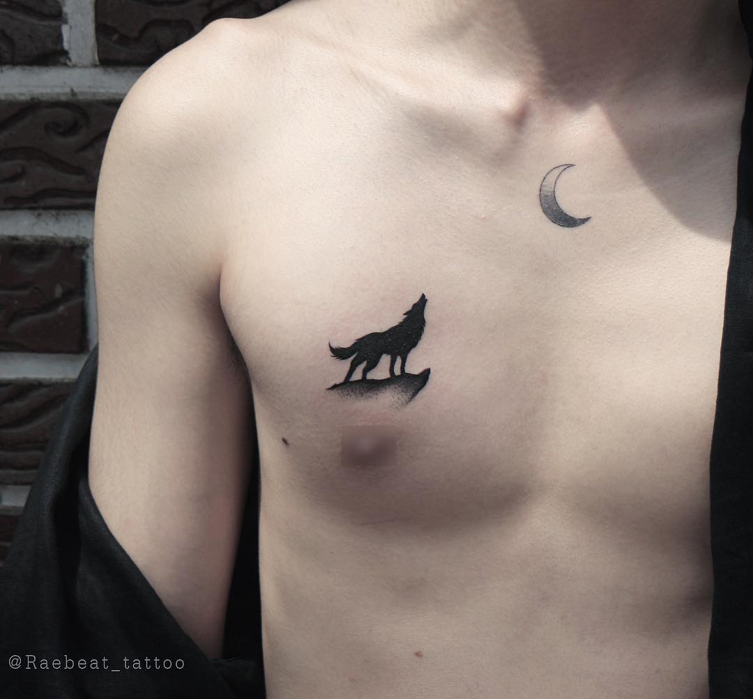 wolf howling tattoogrid