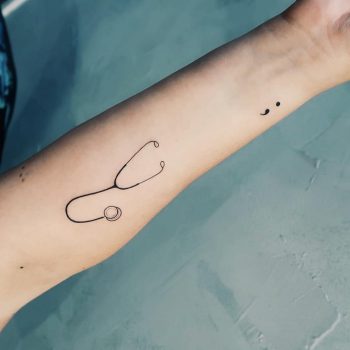 Stethoscope tattoo by tattooist Cholo