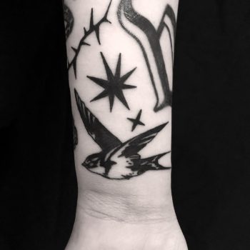 Swallow tattoo done at BK ink studio