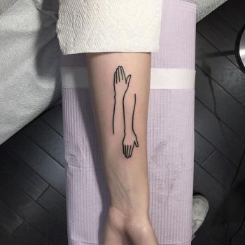 Two hands tattoo