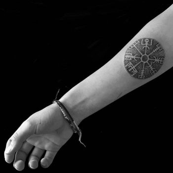 Vegvísir tattoo by kumkhat tattoo