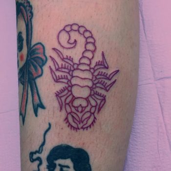 Violet scorpion tattoo