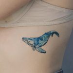 Watercolor whale on the rib cage
