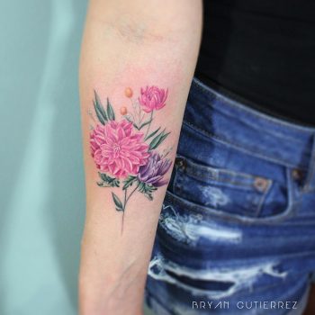 Wedding bouquet tattoo