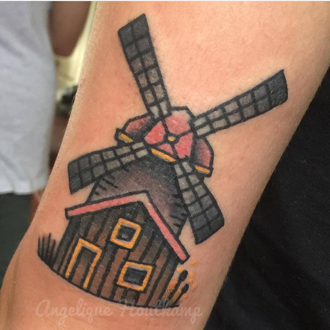 Windmill tattoo by angelique houtkamp