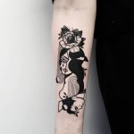 Woman and rose tattoo