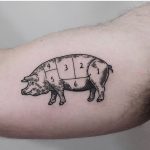 Woodcut style pig tattoo by jonas ribeiro