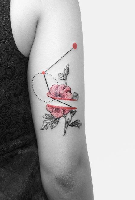 Abstract flower piece on the arm