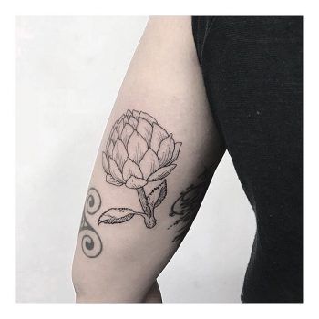 Artichoke head tattoo