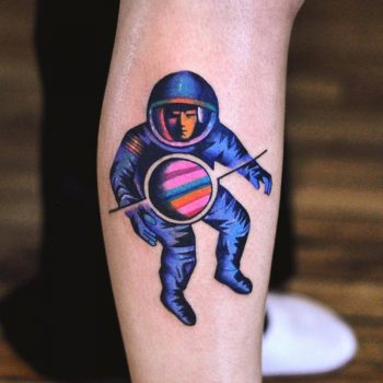 Astronaut and tiny planet by David Côté