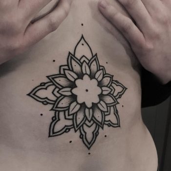 Beautiful and simple flower on the belly