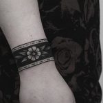 Beautiful flower armband tattoo