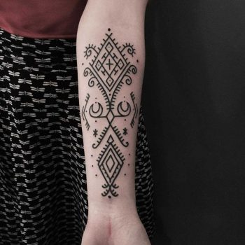 Berber ornament tattoo on the forearm