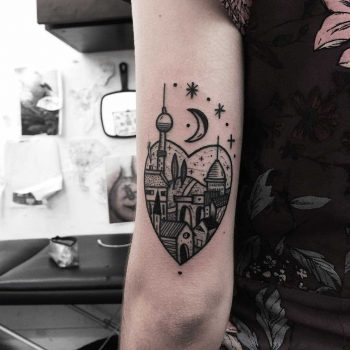 Berlin town scenery tattoo