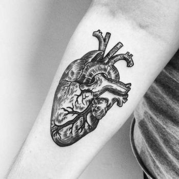 Black anatomical heart