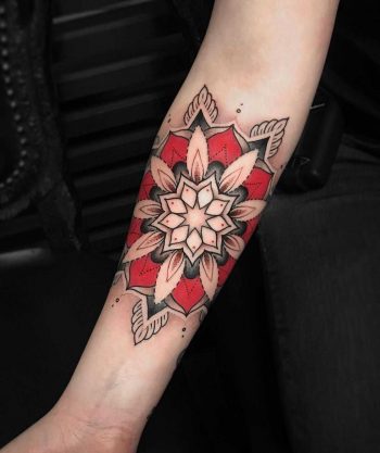 Black and red mandala by Lazer Liz