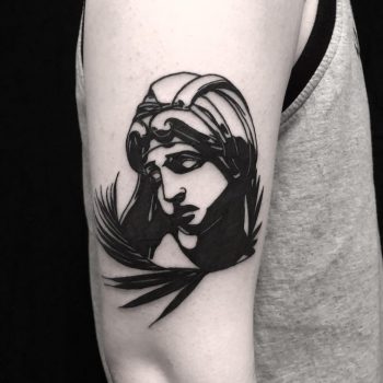 Black and white antique head