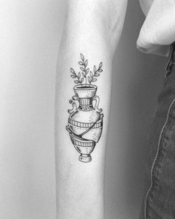 Broken amphora tattoo