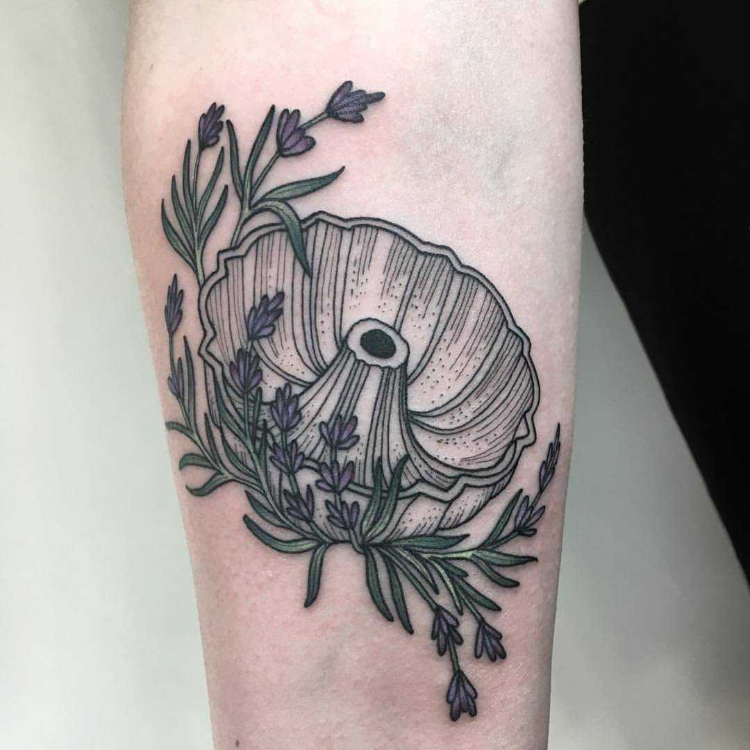 Bundt pan and lavender tattoo by The Korean Hammer