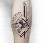 Crazy abstract lines tattoo