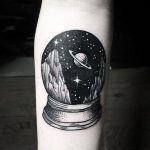 Crystal ball with a starry sky
