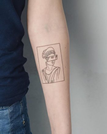 Deconstructed antique bust tattoo