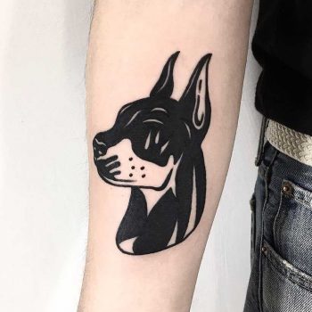 Doberman tattoo by Ssik Boy