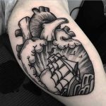 Dot-work heart tattoo by Jack Peppiette