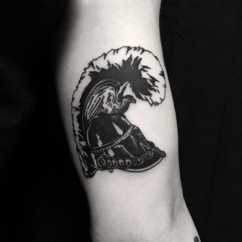 Eagle helmet tattoo done at BK Ink Studio
