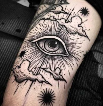 Eye in the clouds tattoo