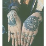 Forest scenery, clock and other black tattoos