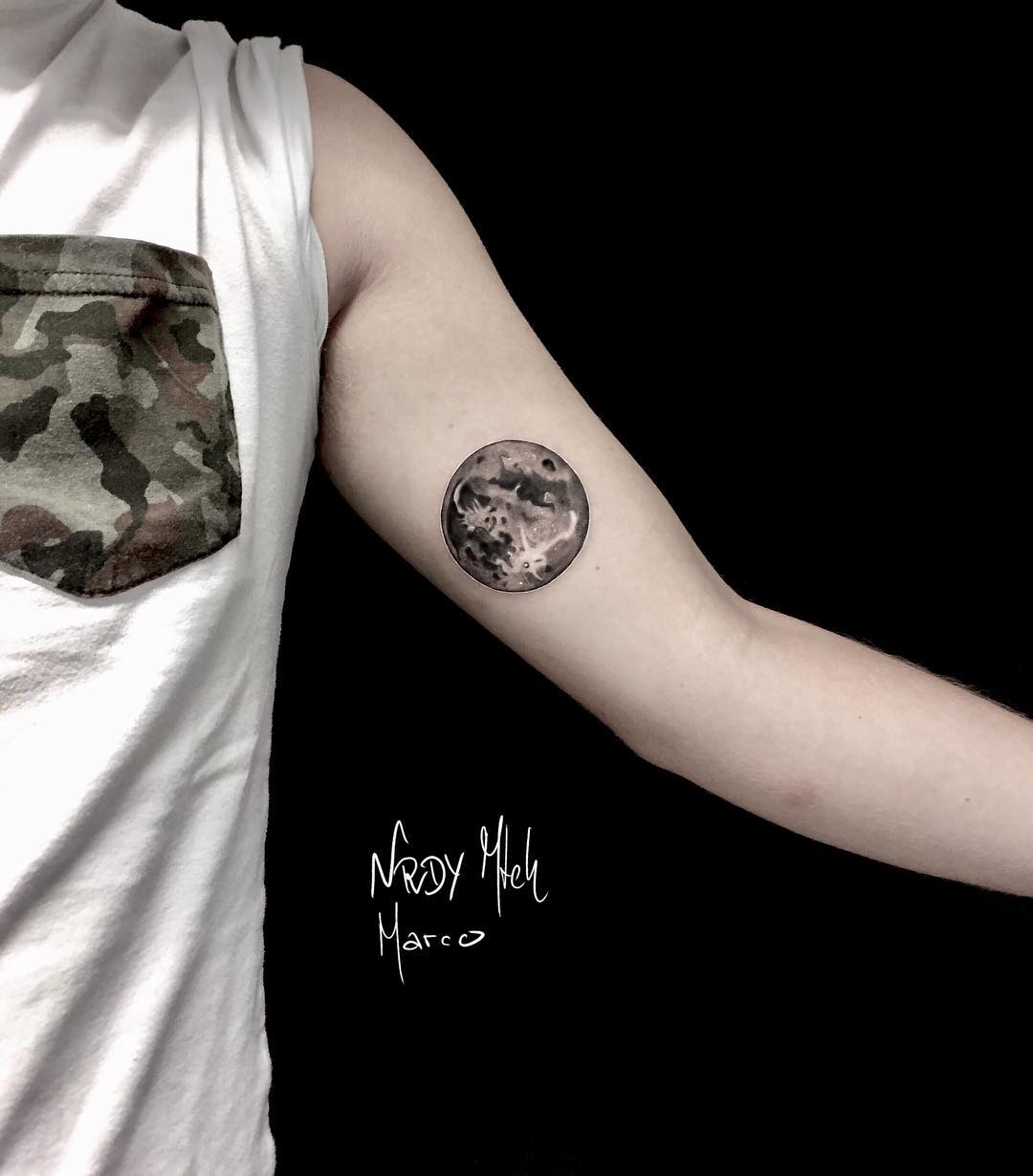 Full moon tattoo done by Nerdy Match Marco