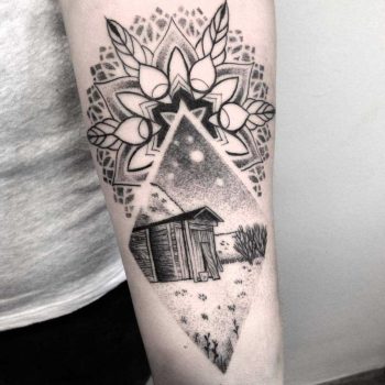 Garden landscape and mandala tattoo