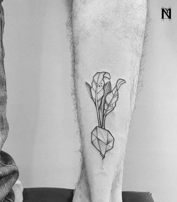 Geometric radish tattoo