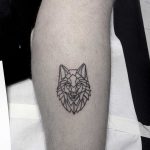 Geometric wolf head tattoo