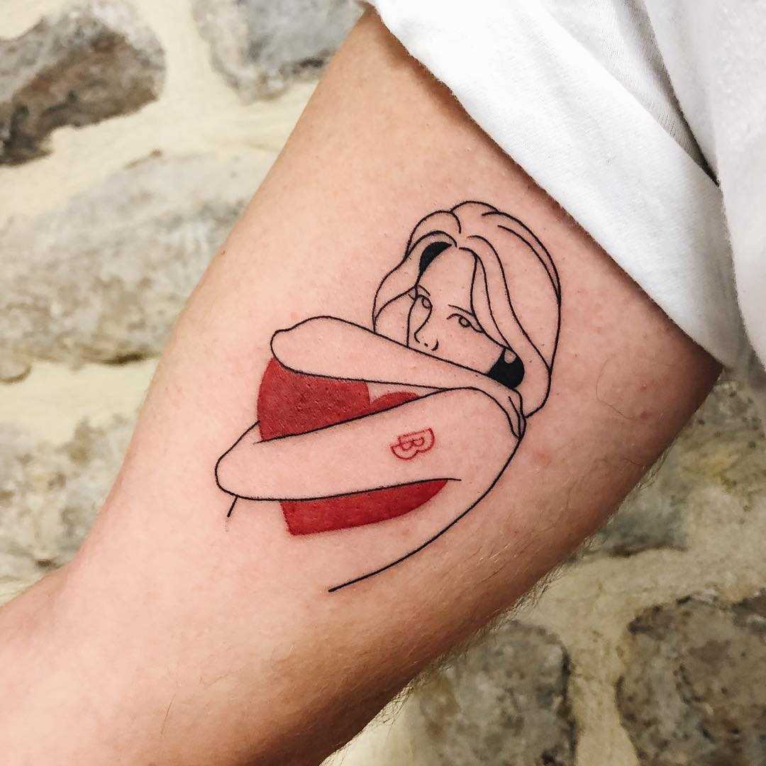 Girl with a heart tattoo