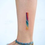 Gradient colorful line on the calf